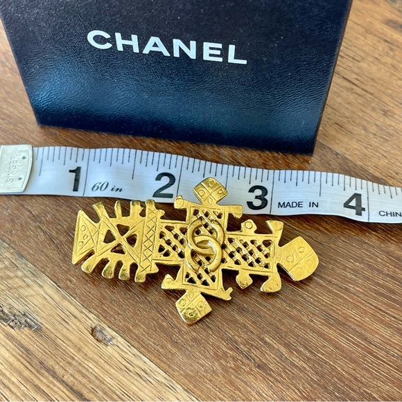 ❤️ CHANEL ❤️ Vintage CC Cross Brooch - Picture 4 of 6